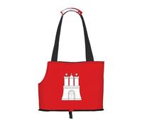 The Hamburg Flag Dog and Cat Sling Carrier - Bolsa de transporte para mascotas, adecuada para cachorros, gatos pequeños al aire libre, color negro