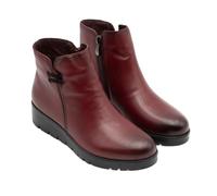 The Happy Monk Botines de mujer de piel ultra cómodos con plantilla Memory Gel - Hechos en España - Carmina piel (burdeos - 36)