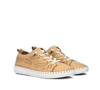 The Happy Monk Sneakers de Mujer de Piel Extra cómodas con Suela Antideslizante - Hechas en España - Creta Piel (Beige - 38)