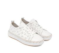 The Happy Monk Sneakers de Mujer de Piel Extra cómodas con Suela Antideslizante - Hechas en España - Mallorca Piel (Blanco - 40)