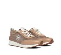 The Happy Monk Sneakers de Mujer de Piel Extra cómodas con Suela Antideslizante - Hechas en España - Vanity Piel (Beige - 37)