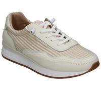 The Happy Monk | Zapatos de Piel Vanity 019 para Mujer - Color Blanco Hielo con Detalles en Rafia - Zapato con Cordones Decorativos - Slip On - con Cuña Media - Cómodas - 40