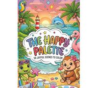 The Happy Palette: 50 Joyful Scenes to Color: A Fun and Vibrant Tropical Adventure for Kids Ages 4-13