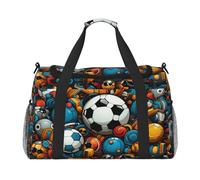The Happy World Of Soccer - Bolsa de viaje de fin de semana para hombres y mujeres, adecuada para viajes y actividades al aire libre