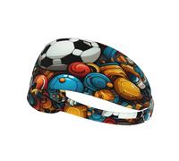 The Happy World of Soccer - Diadema deportiva para hombres y mujeres, diadema de karate, absorbe el sudor, perfecta para correr