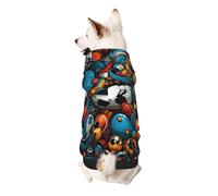 The Happy World of Soccer - Sudadera con capucha para perro, ropa suave y transpirable para perros pequeños a grandes, ropa elegante y cómoda para perros