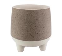 The HC Companies 10 Inch Orion Self Watering Planter Lightweight Indoor Plastic Plant Pot for Herbs and Flowers Greige