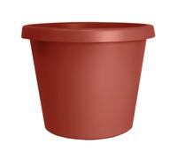 The HC Companies 10 Inch Round Prima Planter Plastic Plant Pot with Rolled Rim for Indoor Outdoor Plants Flowers Herbs Clay
