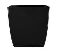 The HC Companies Aria Self Watering Square Plant Pot w/Drainage - Planters for Outdoor Plants & Indoor Plants - Lightweight & UV-Resistant Plastic Pots for Plants (8" Glossy Black, Pack of 1)