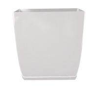 The HC Companies Aria Self Watering Square Plant Pot w/Drainage - Planters for Outdoor Plants & Indoor Plants - Lightweight & UV-Resistant Plastic Pots for Plants (8" Glossy White, Pack of 1)