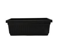 The HC Companies Maceta Rectangular Veneciana de 18 Pulgadas, Maceta de plástico Ligero para Interiores y Exteriores con Drenaje para alféizar de Ventana, Hierbas, Flores, Color Negro