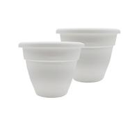 The HC Companies Macetas, Color Blanco, 14 Pulgadas (Paquete de 2)