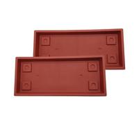 The HC Companies Platillo Rectangular, Arcilla, 23.5 Pulgadas (Paquete de 2)