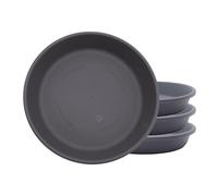 The HC Companies SLI06000A42T036LREFD - Platillo Redondo clásico de plástico para Plantas, 6 Pulgadas (Paquete de 4), Color Gris cálido
