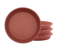 The HC Companies SLI08000E35T056LREFR - Platillo Redondo clásico de plástico para Plantas, 8 Pulgadas (Paquete de 4), Arcilla