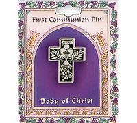 The Healing Corner Broche de Cruz para la Primera comunión, diseño de la Esquina curativa con Texto en inglés 1st Communion