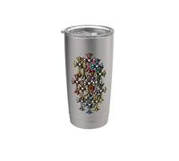The Heart Diamond Color Cross Vaso térmico de acero inoxidable de doble pared