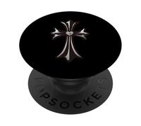 The Heart Diamonds Profound Silver Cross PopSockets PopGrip Adhesivo