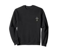 The Heart Pave Diamonds Gold Cross Sudadera