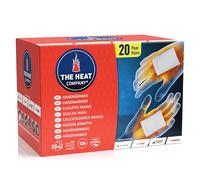 THE HEAT COMPANY - Calentadores de manos (20 pares) - EXTRA CÁLIDO - Almohadillas térmicas para manos - Manos cálidas durante 12 horas - Calor instantáneo - Activado por aire - Puramente natural