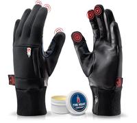 THE HEAT COMPANY - Durable Liner Pro - Guantes Piel Hombre - Guantes de Cuero Mujer - Guantes tactiles Invierno - Guantes termicos Negro - Guantes Deporte para bicileta y fotografia