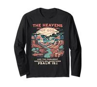 The Heavens Declare Glory of God Salmo 19:1 Vintage Hiker Manga Larga