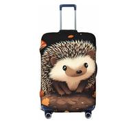 The Hedgehog in The Mushroom Grass - Funda elástica para equipaje de viaje, protector de maleta, funda de equipaje impresa antiarañazos, Black, L