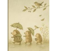 The Hedgehog Umbrella March | Whimsical Animal Parade | Cute Notebook for Kids, Girls, Students | School, Office, Journaling | College Ruled