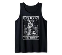 The Heeler Australian Ganado Perro Tarot Tarjeta Luna Bruja Camiseta sin Mangas