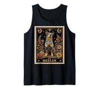 The Heeler Australian Ganado Perro Tarot Tarjeta Luna Bruja Camiseta sin Mangas