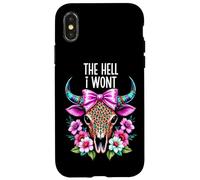 The Hell I Wont Cowgirl Boho Cow Skull Cowboy Go Milk a Bull Carcasa para iPhone X/XS