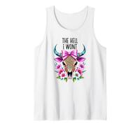 The Hell I Wont Cowgirl Boho Cow Skull Go Milk a Bull Cowboy Camiseta sin Mangas