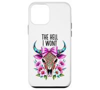 The Hell I Wont Cowgirl Boho Cow Skull Go Milk a Bull Cowboy Carcasa para iPhone 12 mini
