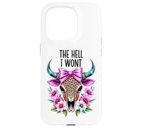 The Hell I Wont Cowgirl Boho Cow Skull Go Milk a Bull Cowboy Carcasa para iPhone 15 Pro