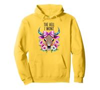 The Hell I Wont Cowgirl Boho Cow Skull Go Milk a Bull Cowboy Sudadera con Capucha