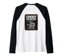 The Hell I Won'T Funny Cowgirl Country Western Rodeos Retro Camiseta Manga Raglan