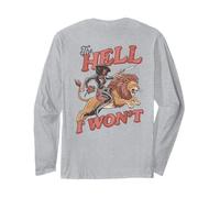 The Hell I Won'T Funny Cowgirl Country Western Rodeos Retro Manga Larga