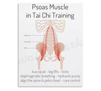 The Hidden Muscle of Tai Chi Poster Psoas Anatomy Canvas Wall Art Print for Enthusiasts Instructors and Holistic Practitioners(Framed,08x12inch(20x30cm))