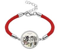 The Hidden Pavilion in Chengdu of China - Pulsera de cuerda roja de la suerte, hecha a mano