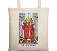 The Hierophant Tarot Card Art Logo - Bolsa de algodón ecológico natural, color beige, beige, Talla única