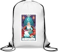 The High Priestess Tarot Card Art Logo - Saco de gimnasio informal con cordón, color blanco, White, Talla única