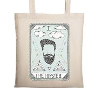 The Hipster Funny Tarot Card Parody Natural Ecológico Algodón Tote Bag Beige, beige, Talla única