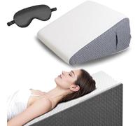 The Hiquo Wedge Pillow with 100% Silk Sleep Mask, Bed Wedge Pillows for Headboard, Adjustable Wedge Pillows Set for After Surgery, Acid Reflux Relief, Sleeping, Back Pain Relief (Without Neck Pillow)
