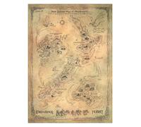The hobbit art print nz map of middle earth lotr & hobbit locations