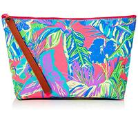 The Holiday Shop London Bolso de embrague de lona para mujer embrague tropical, Multicolor (Pink/Green/Blue),