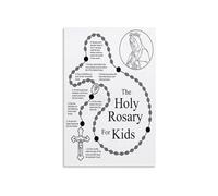 The Holy Rosary Prayer Guide Educational Poster Set of Mysteries and Prayers Catholic Wall Art Chart for Faith Learning and Meditation Space(Framed,08x12inch(20x30cm))
