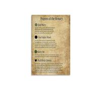 The Holy Rosary Prayer Poster How To Pray with Beads Guide for Catholic Home Decor First Communion Confirmation Gift(Framed,08x12inch(20x30cm))