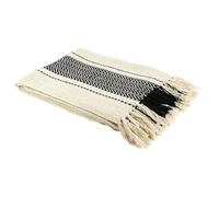 THE HOME DECO FACTORY CMTX8002 Manta Rayas 120x150 CM, Ecru Noir