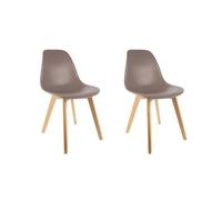 The Home Deco Factory - HD3077 Pack de 2 Sillas Escandinavas Carcasa PP - Diseñadas para Interior - Madera Marrón - Diseño Moderno - Dimensiones 46,5 x 52 x 86,5 cm