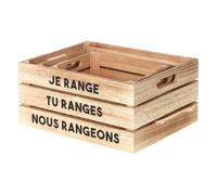 THE HOME DECO FACTORY hd4682 Cagette de Rangement-3 pcs, Madera, Beige-Noir, 32 x 25 x 15 cm